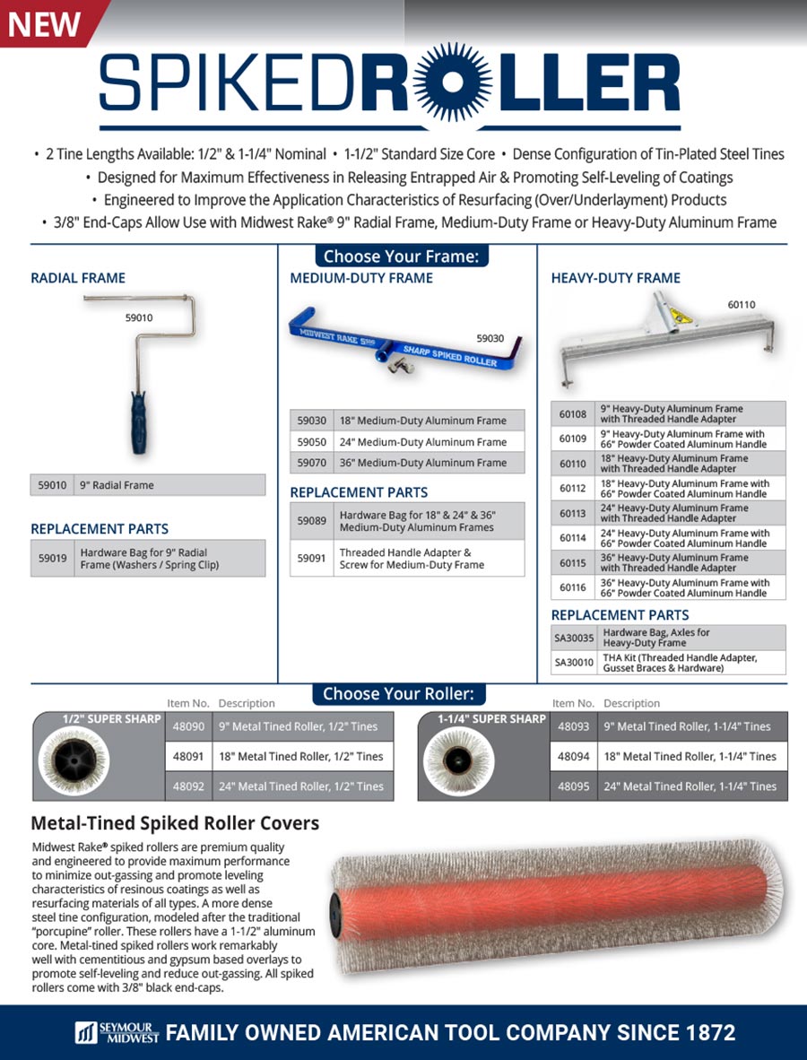 18" Metal Tined Spiked Roller, 1-1/4" spikes, with End Caps - Image 2